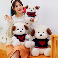 Nouvelle peluche chien articulé mignon en forme de dessin animé, avec pull, jouet en peluche doux, poupée animale en peluche à membres mobiles, toucher doux