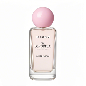 Botella de perfume de vidrio transparente vacía, moderna y personalizada, de 30ml, 50ml, 100ml, cuadrada, con caja rosa. - Product Image 4