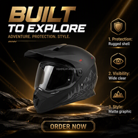 Casque de moto intégral double sport de qualité supérieure 2026 avec logo personnalisé, homologué DOT, double visière, nouvelle taille jeune grande