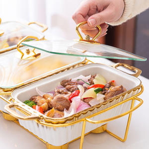 Chauffe-plats Casseroles <span class=keywords><strong>Hot</strong></span> Pot chauffe-aliments ensembles de 3 vente en gros de haute qualité en céramique porcelaine Europe durable boîte colorée - Product Image 5