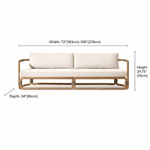 Modern Luxury Grade A Solid Teak Wood <b>Outdoor</b> Sectional <b>Sofa</b> Mid century Minimalist Garden Couch for Villa Resort Hotel Project - Product Image 2