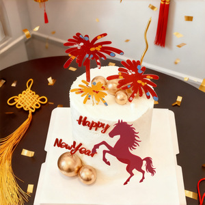 ของตกแต่งเค้กอะคริลิค รูปน้ำผึ้งและของหวาน สำหรับปีใหม่ ปีม้า อุปกรณ์ตกแต่งเค้ก งานเทศกาลฤดูใบไม้ผลิ - Product Image 3