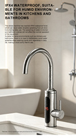 Distributeur d'eau chaude électrique instantanée sans réservoir avec affichage LED pour usage domestique – Robinet électrique à économie d'énergie