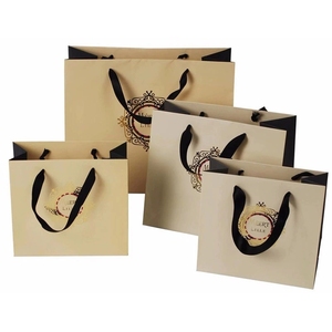 OEM Custom <b>Small</b> Paper Gift Bags For Perfume & Jewelry Recyclable Accessorized Ribbon <b>Shopping</b> Bag With Logo & Handles - Product Image 4