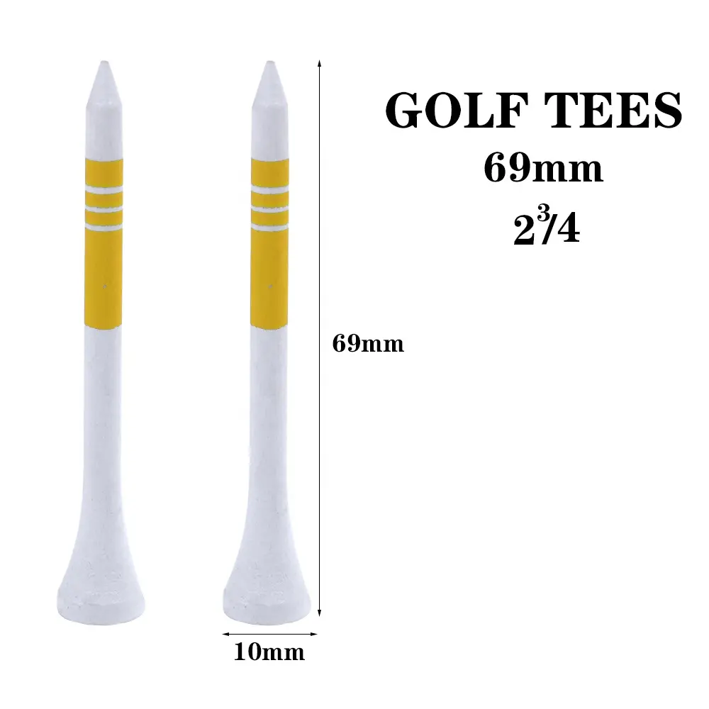 HOW TRUE High Quality 53mm 69mm 83mm Bulk Bamboo Golf Pegs Golf Accessories Colorful Printed Unbreakable Wooden Golf Tees