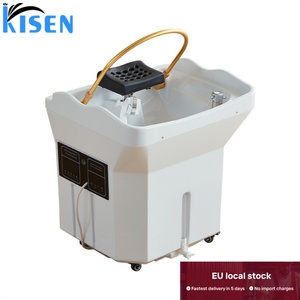 Kisen อ่างสระผมพกพาสะดวก, อุปกรณ์สปาอ่างสระผมพร้อมถังใส่น้ำ2ถัง - Product Image 1