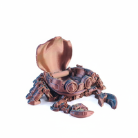 Robot Crabe Articulé Imprimé en 3D, Jouet en PLA Soie, Modèle Mécanique de Crustacé, Anti-stress, Décoration de Bureau Steampunk, Cadeau en Gros