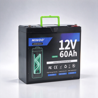 Baterai LifePO4 12V 600Ah Tahan Lama, Terbuat dari sel baterai LifePO4 3.2V, Dapat Didaur Ulang, Baterai Lithium 12V 60Ah untuk Tenaga Surya