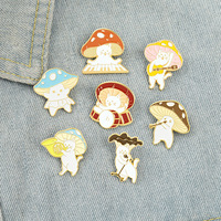 Personnalisé mignon chapeau de dessin animé broche revers épingle badge métal kawaii guitare méchant champignon épingle en émail