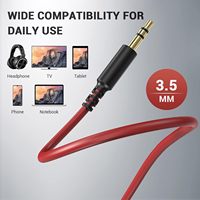 Dayanıklı 6.35mm 1/4'' Erkek 3.5mm 1/8'' Erkek Aux Stereo PVC Ses Kablosu Jakı 6.6-9.8 Feet Uyumlu Gitarlar Dizüstü Bilgisayarlar Hoparlörler