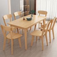 Offre spéciale Table de cuisine moderne Salle à manger en bois massif Ensemble table et chaises
