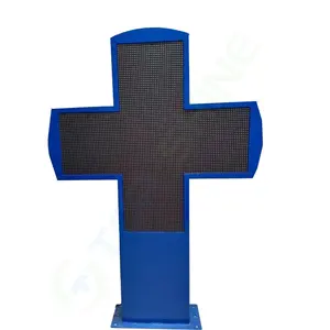 Наружный крестообразный светодиодный дисплей от производителя, круглый дисплей, светодиодный крестообразный RGB, Wi-Fi, больничный настенный видео крестообразный знак, светодиодный аптечный знак