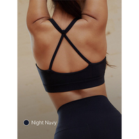 FH livraison directe Logo personnalisé grande taille léger moyen pour Sling U cou femmes croix dos haut court Yoga côtelé sport soutien-gorge
