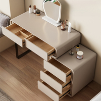 Commode de luxe légère en bois massif, table de maquillage pour chambre à coucher, style crème, pour petit appartement, durable et écologique, à poser au sol