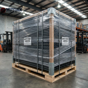 Valla Moderna <span class=keywords><strong>de</strong></span> Acero Galvanizado, Tipo Palisada Negra, con Puerta y Láminas Decorativas <span class=keywords><strong>de</strong></span> Metal para Jardín o Patio - Product Image 6