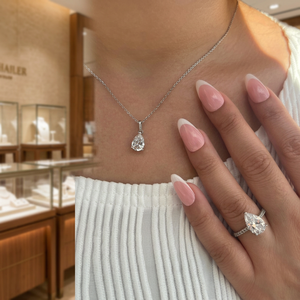 Pendentif en diamant cultivé en laboratoire Or 10K/14K/18K Or rose Or blanc & Options en argent Certifié IGI Cadeau de luxe pour femmes - Product Image 1