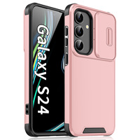 Coque de téléphone haut de gamme pour Samsung S25 S24 S23 S22 S21 S20FE avec anneau de doigt, ultra anti-chute, couverture coulissante pour fenêtre