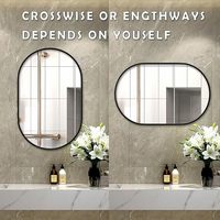 Factory Supply Luxury Fashion Large Oval HD Float Glass Durable Nice Aluminum Alloy Frame Waterproof Ulter Clear Silver Mirror
