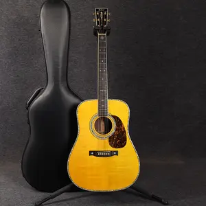 Guitarra acústica eléctrica semihueca, instrumento superior de abeto sólido