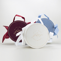Boîte cadeau ronde pour la célébration du Ramadan et de l'Aïd, boîte en papier de luxe avec ruban en satin, personnalisable en gros