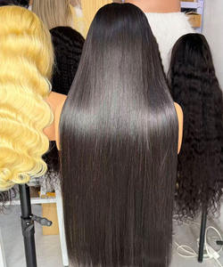 Peluca frontal de encaje doblemente estirada sin pegamento, cabello natural negro, liso, sin procesar, Remy, HD, de encaje completo, estilo vietnamita, al por mayor - Product Image 2