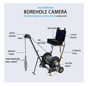 Cámara de Inspección de Pozos de Diámetro Pequeño con Visión Nocturna CCD H.264, Tarjeta SD, Inalámbrica WIFI, IP68 Impermeable, Acero Inoxidable, OEM ODM Disponible - Product Image 1