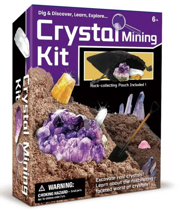 Kit de minería de cristal natural para niños, kit de excavación de cristal natural, juguetes educativos CPC