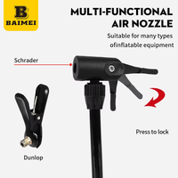 BAIMEI BIKING 160Psi Fahrrad-Ballpumpe Aufblasgerät Fahrrad-Standpumpe mit Manometer für Presta- und Schrader-Fahrradventile