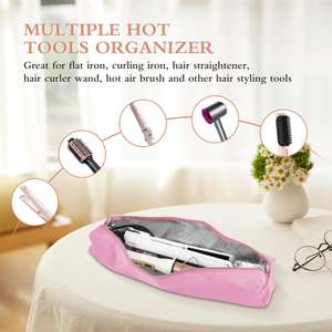 Bolsa Organizadora de Herramientas para el Cabello Resistente al Calor con Superficie Impermeable y Cierre de Cremallera para un Almacenamiento Seguro y Fácil Transporte - Product Image 5