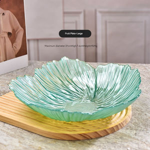 Assiette de présentation en verre fantaisie en forme de fleur, coloris arc-en-ciel, décorative, pour tasses et soucoupes à thé - Product Image 6