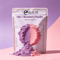 Poudre d'ube et de fraise naturelle, mélange de poudre d'igname violette et de fraise pour boissons, pâtisseries et smoothies