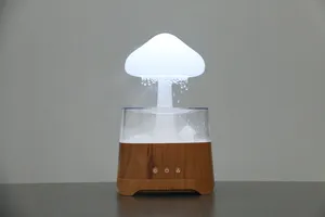 Luz colorida bebé durmiendo ayuda máquina de ruido blanco gota de agua sonidos goteo difusor de aire hongo lluvia nube humidificador