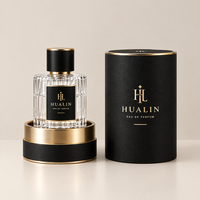 Boîtes d'emballage cylindriques pour parfums personnalisés avec gaufrage sur papier d'art, dorure à chaud, doublure en éponge, fermeture magnétique écologique