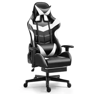 Yüksek kalite benzersiz renkli büro sandalyeleri yükseklik ayarlanabilir Sillas Hellos PC Gamer Sillas Footrest Kitty Chaise de bürosu ile