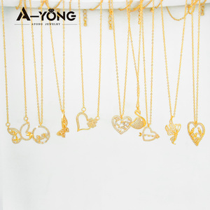 Abrabic Luxe Stijlen 18K Verguld Messing Met Zirkoon Hanger Ketting Vlinder Hartvorm Lange Ketting Ketting Voor Vrouwen - Product Image 2