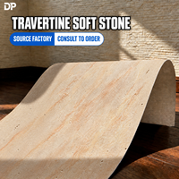 Vente en gros de carreaux de pierre flexible en travertin ultra légers, résistants aux taches, en porcelaine souple pour la décoration intérieure