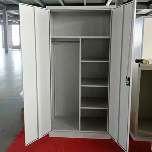 2 דלת ברזל אחסון מדף ייצור חדר שינה עיצוב חדר שינה ארון בגדים הלבשה מתכת מודרנית - Product Image 3