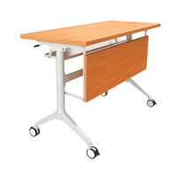 Table de formation mobile multi-usage à plateau rabattable, pliable et à roulettes, pour le personnel de bureau et les salles de classe