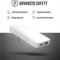 Chargeur mural portable ultra-fin 45W à double port USB-C et USB-A avec charge rapide PD et protections multiples pour iPhone
