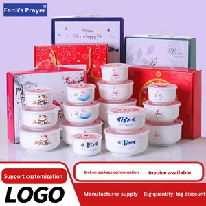 Juego de Tazones de Arroz de Cerámica Modernos Hechos a Mano con Diseño Floral Personalizable, Tapas Resistentes al Calor, Libres de BPA, Ecológicos, Aptos para <span class=keywords><strong>Microondas</strong></span> y Lavavajillas - Product Image 3