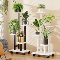 Étagère de rangement mobile en fer forgé, support multi-niveaux pour pots de fleurs, pour balcon, salon, étagère pour plantes succulentes, en métal durable
