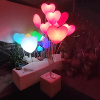Lumières de piquet de paysage LED couleur RVB à distance éclairage de décoration en forme de coeur en plastique étanche extérieur avec câble DC12V/24V