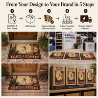 Tapis de porte personnalisé sur mesure avec design imprimé, en caoutchouc, pour intérieur et extérieur, vente en gros