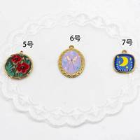 Breloques insectes de la série Nature (abeille, coccinelle, papillon) FSSCM-12, pendentif fleur émaillé plaqué or, accessoires de fabrication de bijoux DIY