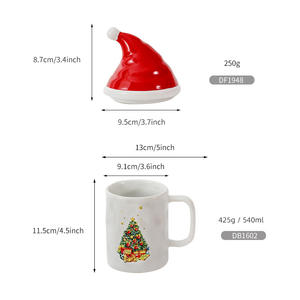 Taza Navideña de Cerámica Tao Zhizhi con Tapa, Gran Capacidad, Estilo Europeo, Taza de Regalo para las Fiestas - Product Image 5