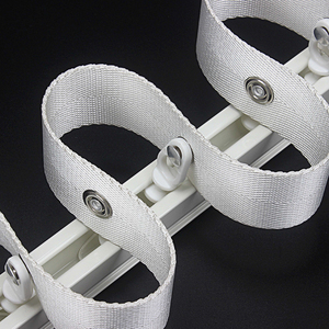 เทปผ้าโพลีเอสเตอร์แบบพับได้รูปคลื่นสีดำแถบผ้าม่านโปร่งใส - Product Image 4