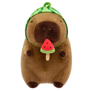 Peluche Capybara avec chapeau pastèque 100% polyester extensible et articulée pour garçons et filles - Product Image 6