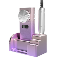 Perceuse à ongles électrique 45000 tr/min avec finition peinture holographique, rechargeable, portable, options de couleurs personnalisées, directement de l'usine