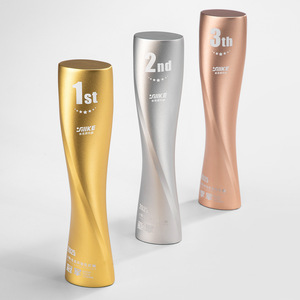 New Style DEMO Metal Trophy Creative Outstanding Employees Award High-end Business Style Metal Plated Gold Trophy Metal Crafts
