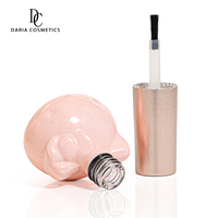 Lot de vernis à ongles pour enfants en forme d'animaux uniques, motif chaton, 13 ml, rose doré, flacon en verre avec capuchon et pinceau